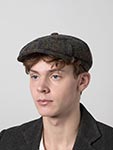 Кепка STETSON арт. 6870305 HATTERAS CHECK HARRIS TWEED (серый / оранжевый)